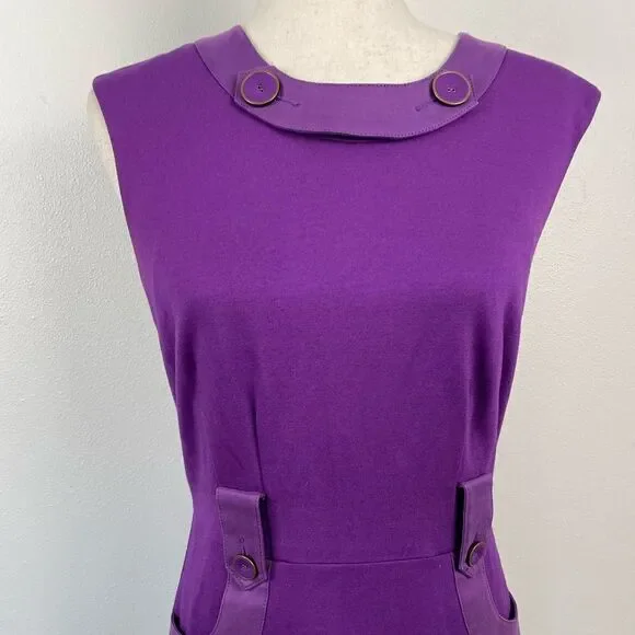 NWT Trina Turk Purple Midi Dress Size 6 - Picture 2 of 9